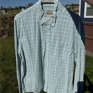 L.L. Bean Men's Blue Plaid Button Down Shirt